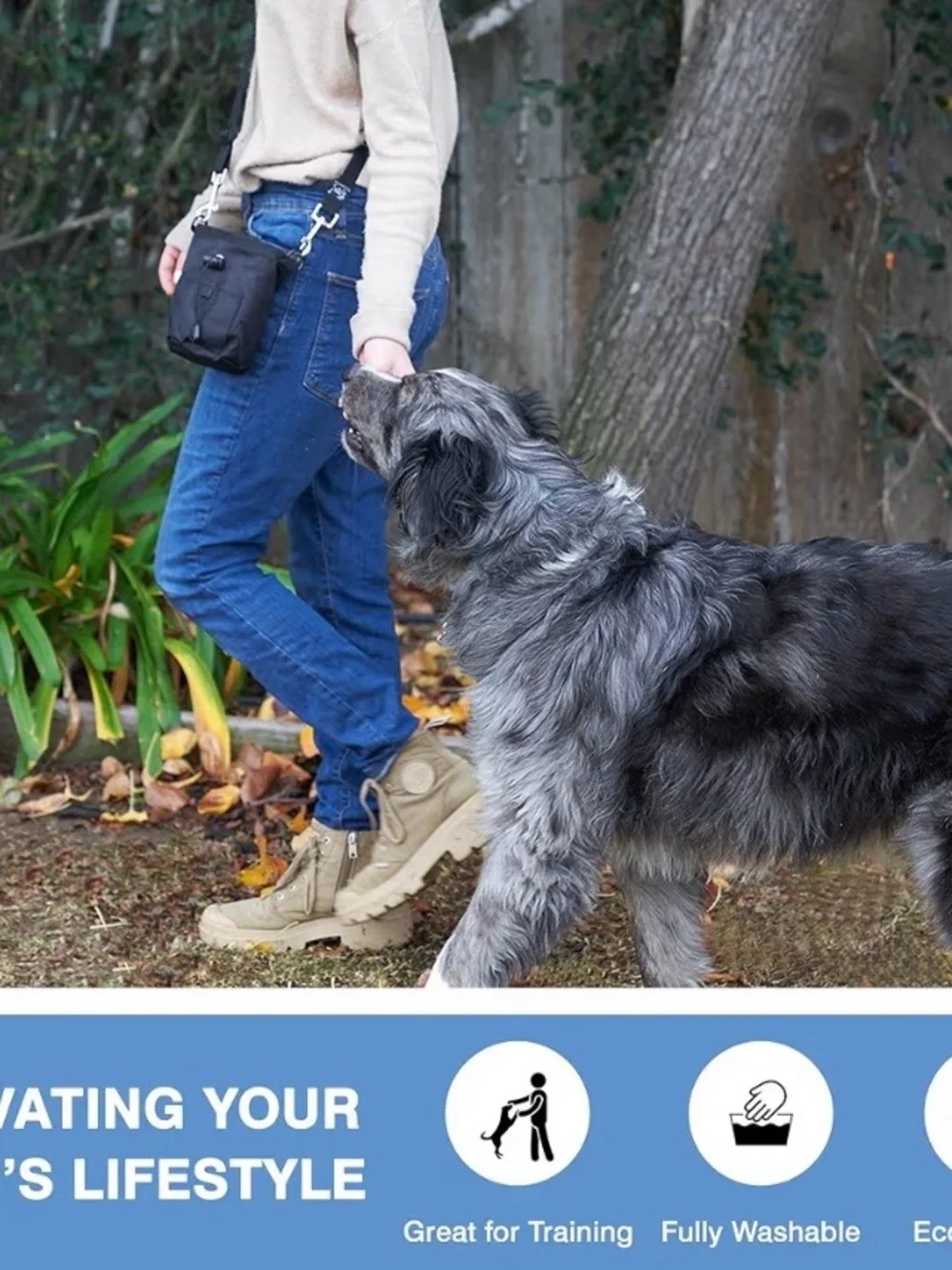 Dog/Treat Pouch/Great for Dog Training/Sling-style strap & non-slip belt/Red